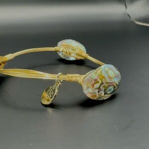 Bourbon and Bowties Gold Bracelet with Abalone Accents